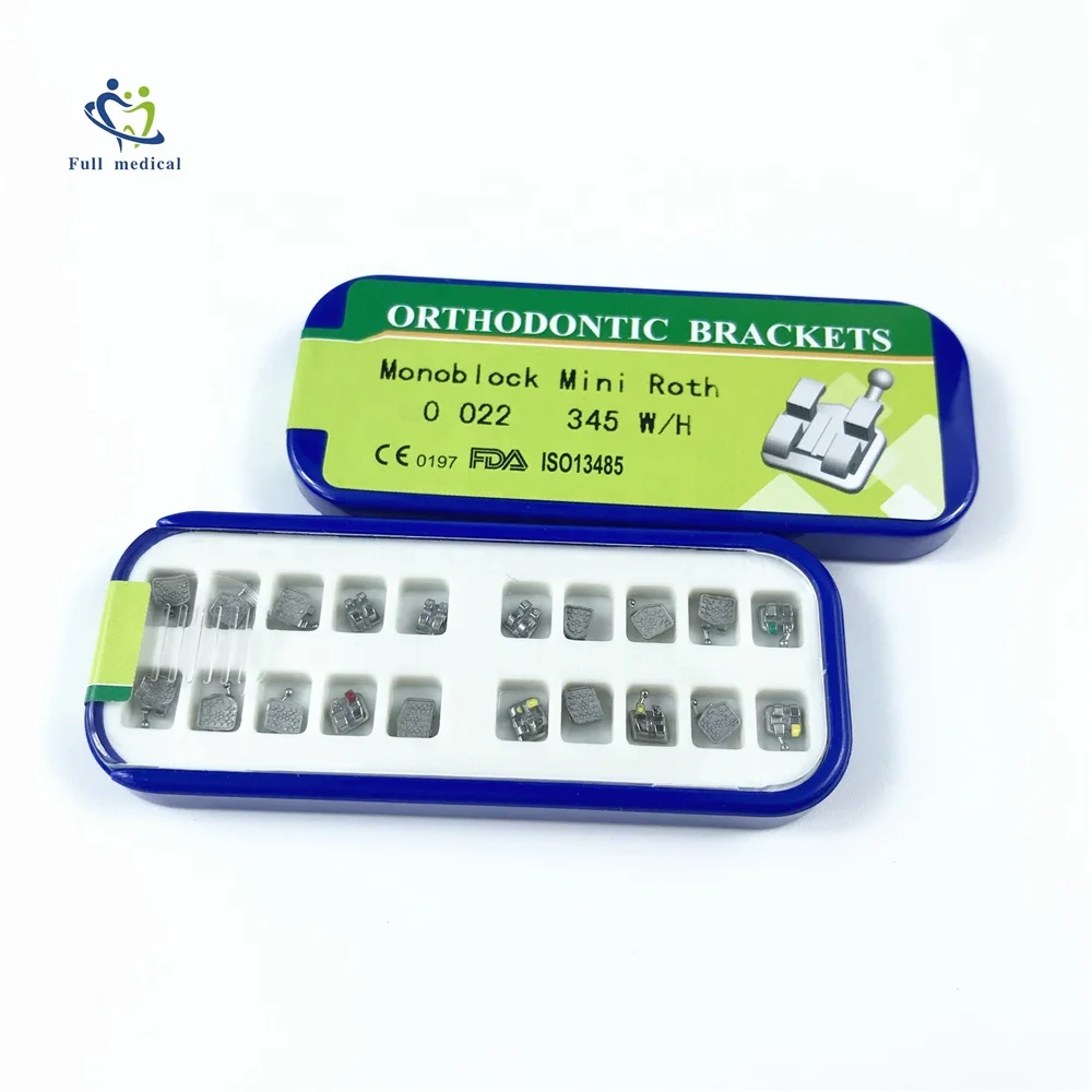 Полностью медицинские Стоматологические Ортодонтические кронштейны Roth MBT 0,018/0,022, металлический кронштейн