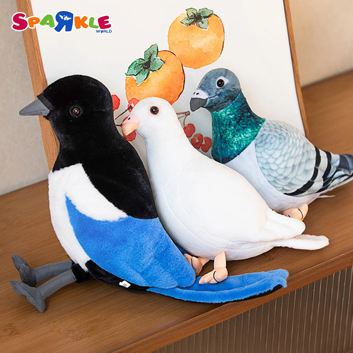 Simulation Pigeon Doll Bird Doll Small White Dove Magpie Stuffed Toy Children Gift Doll Wholesale