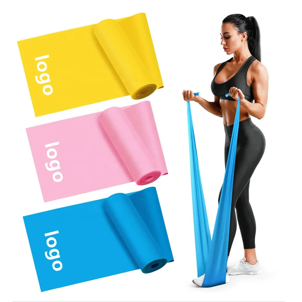Buy OnLine Custom Printing   Long  Elastic   Fitness & Bodybuilding Latex Rubber Stretch Yoga Pilates Band  fitness rubber band