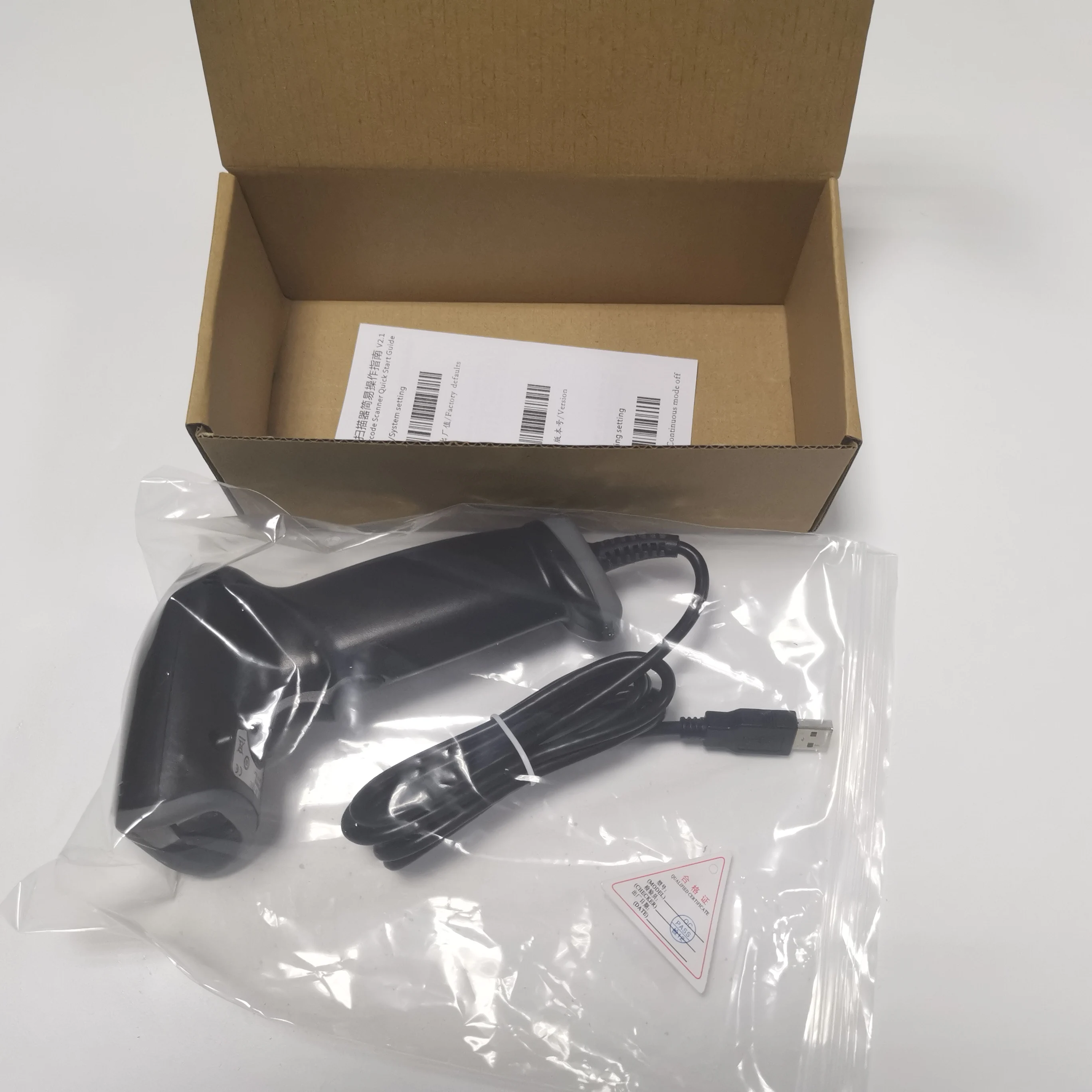 DEWO High Quality USB Handheld Barcode Scanner 2D CMOS QR Code Scanner Reading Phones Screen Codes RS232 Wired With Stand