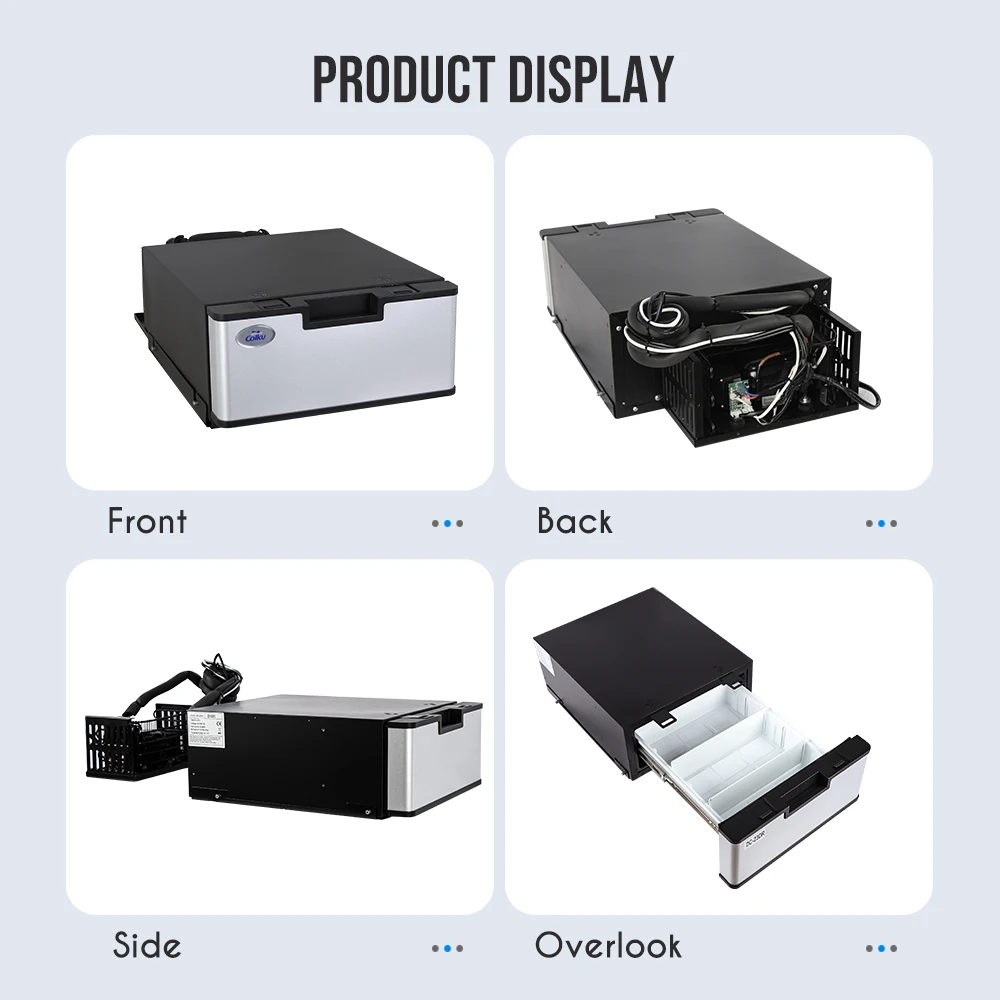 Hot Sale 23L Car Refrigerator Drawer Rv Fridge 12V Marine Fridge with Stainless Steel Track