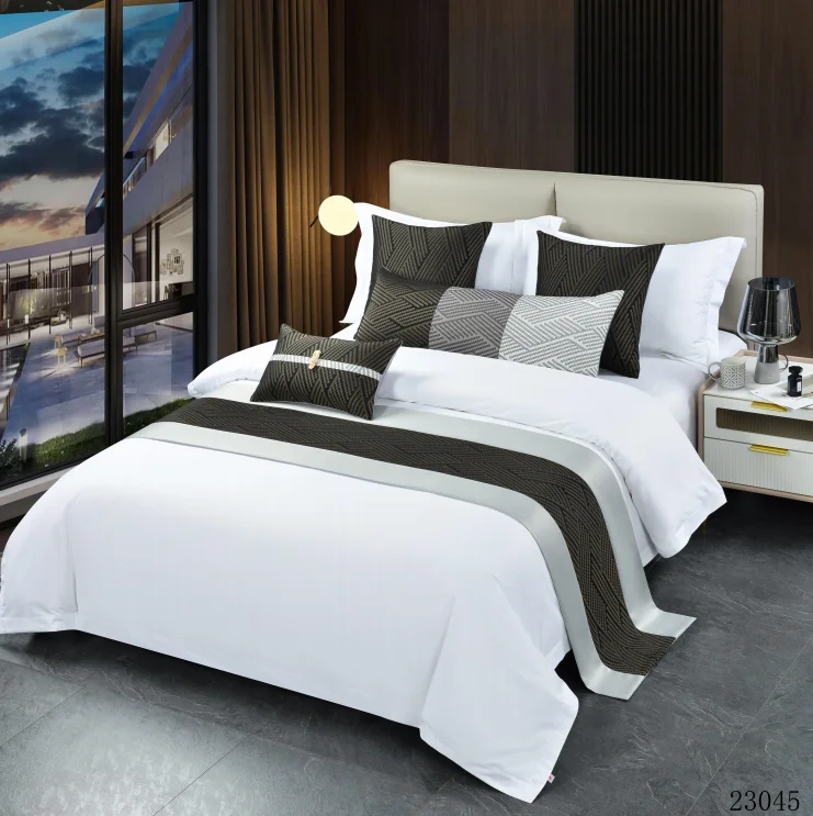 SANHOO Turkey Cotton Bedsheets Set Pillow Covers Home Decor Luxury Bed Sheet Runner
