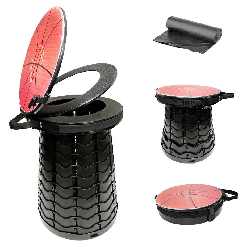Factory wholesale car outdoor toilet multifunctional storage toilet mobile thickened portable foldable plastic camping stool