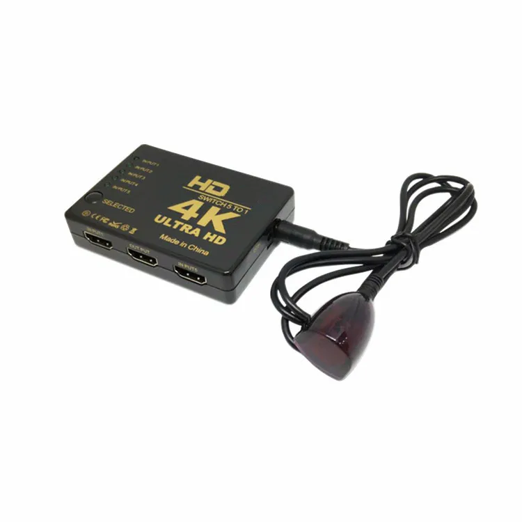 New Design 5 In 1 Out Hdtv Switcher 5x1 4k 30hz 5 Ports Hdtv Switcher Ir Receiver 4k Hdtv 5 Port