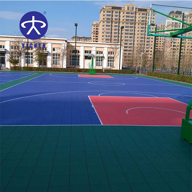
High Quality Easy Assembled PP Sports Floor Interlocking Floor for Outdoor Basketball Court 