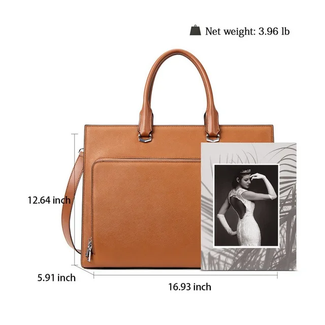Waterproof Laptop Bag Shoulder Tote Bag Vegan PU Leather Men Laptop Bag