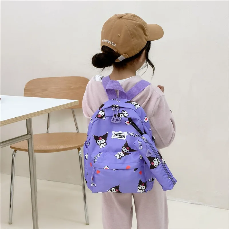 Wholesale Cartoon Kids' Backpacks Cool Kuromi School Bags with Pencil Case Waterproof Oxford Shoulders Bag Promotional Gifts