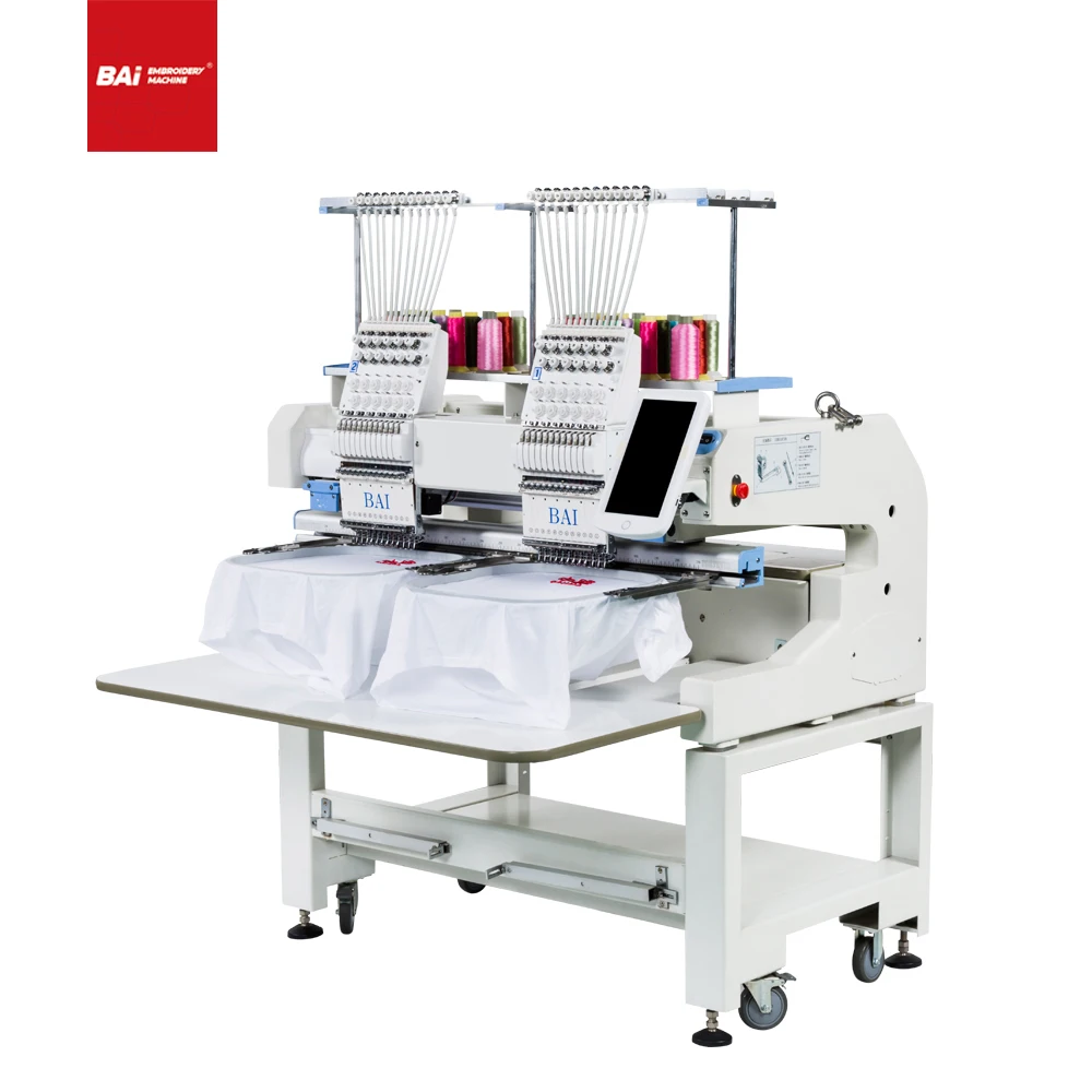 
BAI two head 12 needle high speed computer multifunctional ca p embroidery embroidery machine price 