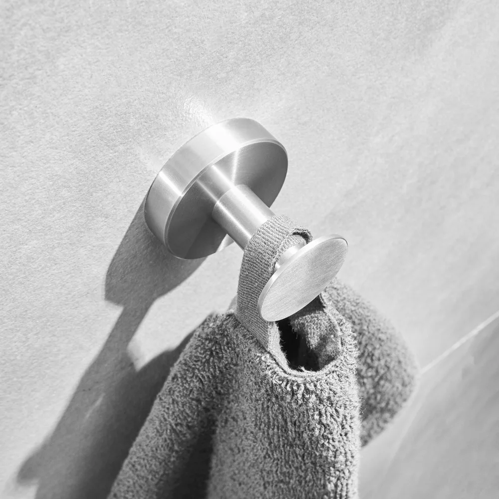 Towel Hook Stainless Steel Coat Removable Silver Wall Bearing Vacuum Suction Cup Coat hook for Kitchen Bathroom