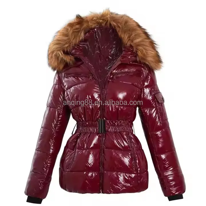 latest design fashionable thick shiny winter duck down jacket for womens girls bomber coats&outwears