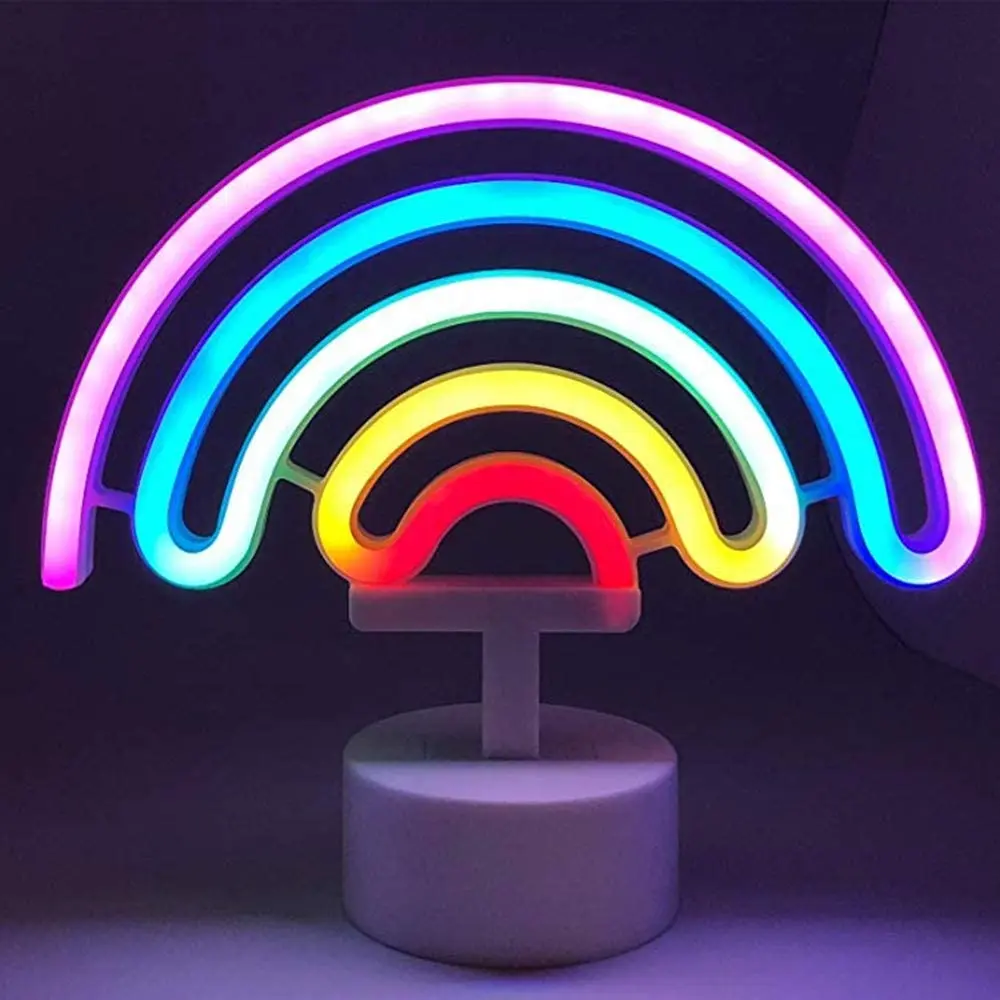 Neon Sign USB LED Decoration Unicorn Flamingo Lamp Moon Rainbow For Home Kid Room Bedside Night Light Decor Light For Children