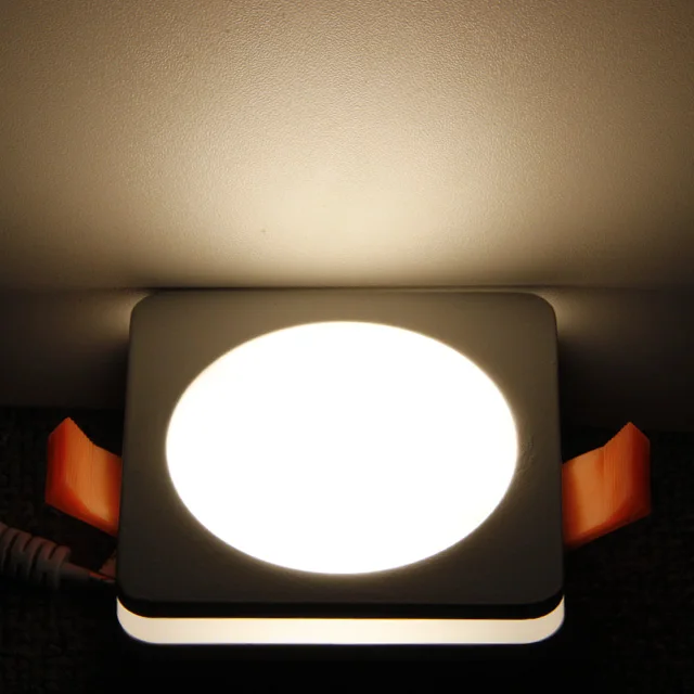 Aluminium and acrylic 7w ceiling lights white frame recessed indoor square led panel light