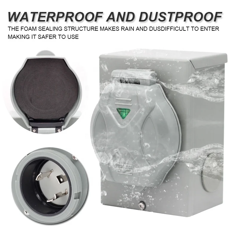 30 Amp Generator Power Inlet Box NEMA L5-300P Power Inlet Box for 3 Prong Generator Cord 125/250V Transfer Switch