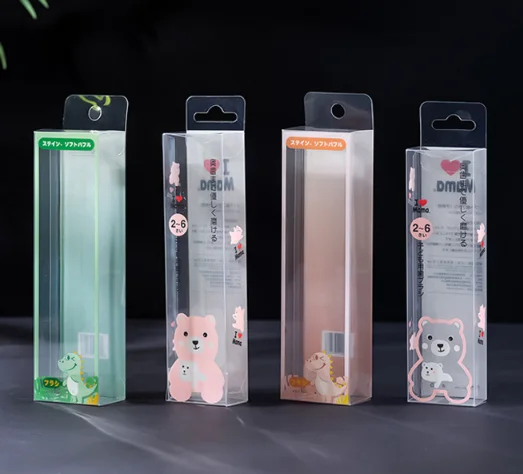 Customized Design Recycled Plastic Transparent Clear Foldable Disposable Cheaper Flat Package Vinyl Box for Cosmetics and Gifts
