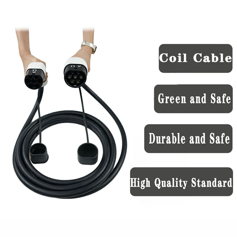 7 KW 1Phase Type2 to Type2 Electric Car Home Charging Cable Single Phase 7KW 32A AC Electric Car Charge Cable Type 2 to Type 2
