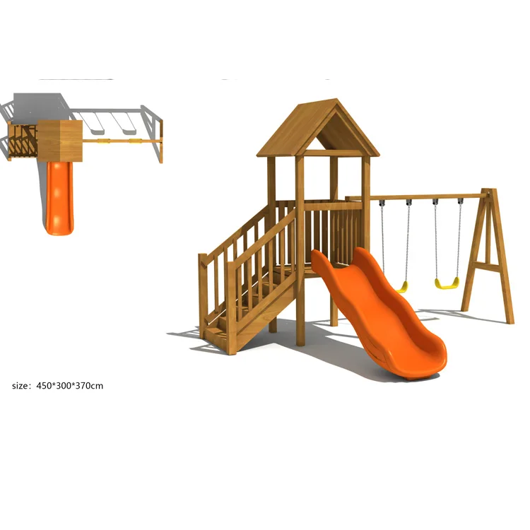 CATALOG AVAILABLE! Logo Design wood plastic composite playground outdoor children wooden equipment with long service time