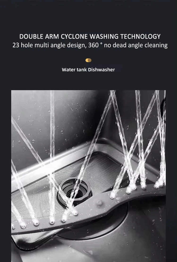 Luxury Kitchen Cabinet 304 Stainless Steel Multifunction Ultrasonic Sink Dishwasher Smart Kitchen Sink