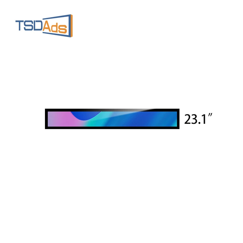 23.1 Inch Ultra Wide Shelf Advertising Digital Signage Monitor Stretched Bar Type Lcd Display Screen