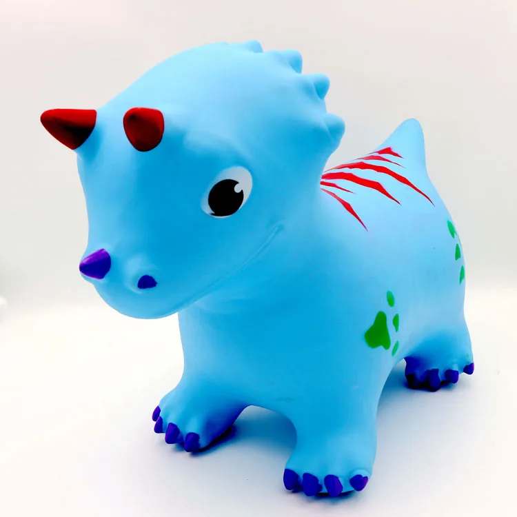 Экологически чистый розовый/синий динозавр из ПВХ, игрушка-животное, банджи-динозавр