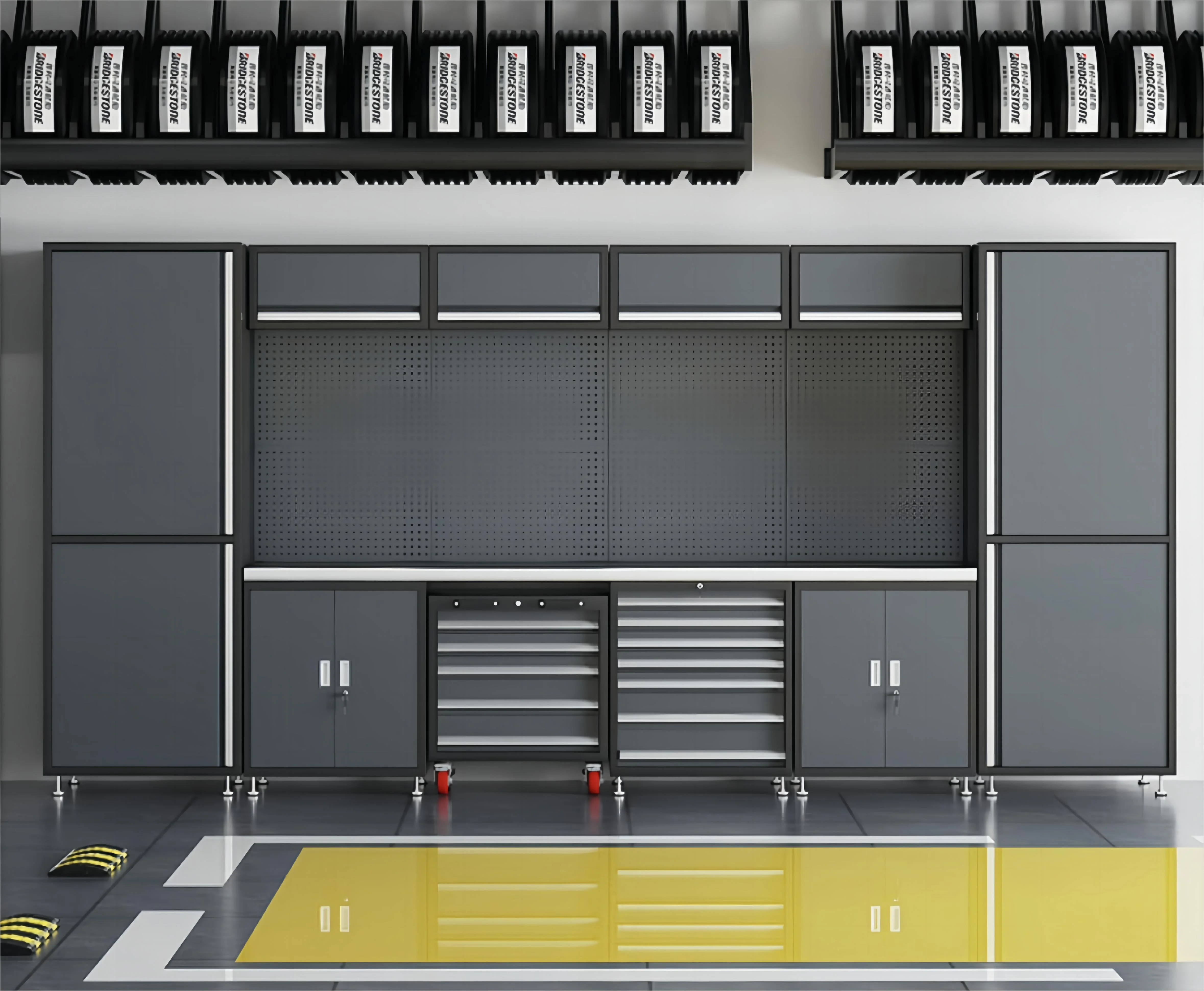 PULAGE OEM ODM wholesale Garage Storage Modular Workbendh Tool Cabinets Heavy Duty Workshop Furniture Metal Work Bench Wholesale