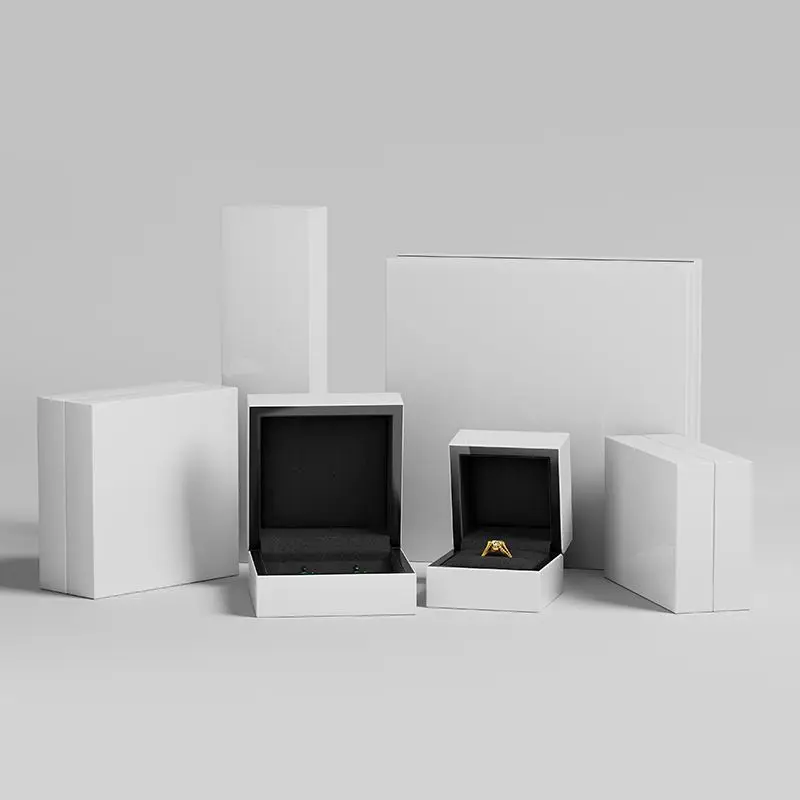 FORTE Custom Luxury Wooden Jewelry Box Black Wood Jewelry Set Box Custom Logo High Glossy Wooden Ring Pendant Bracelet Box Set