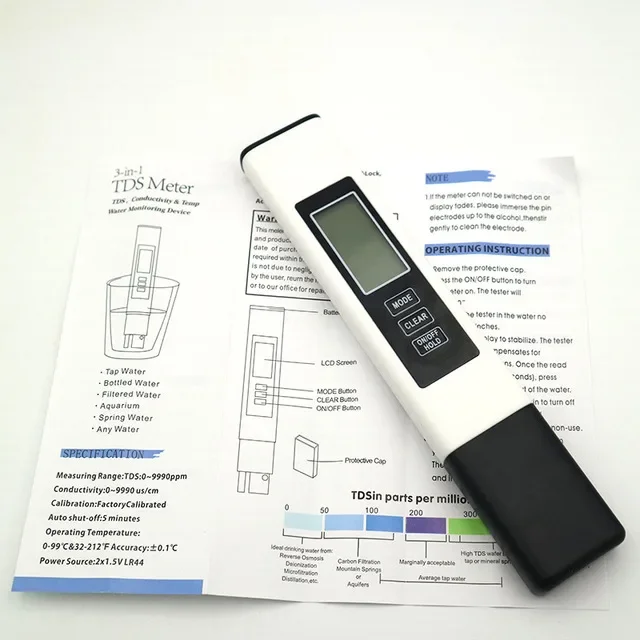 Multifunctional 3 in 1 TDS Meter TDS/EC/TEMP With/without Backlit