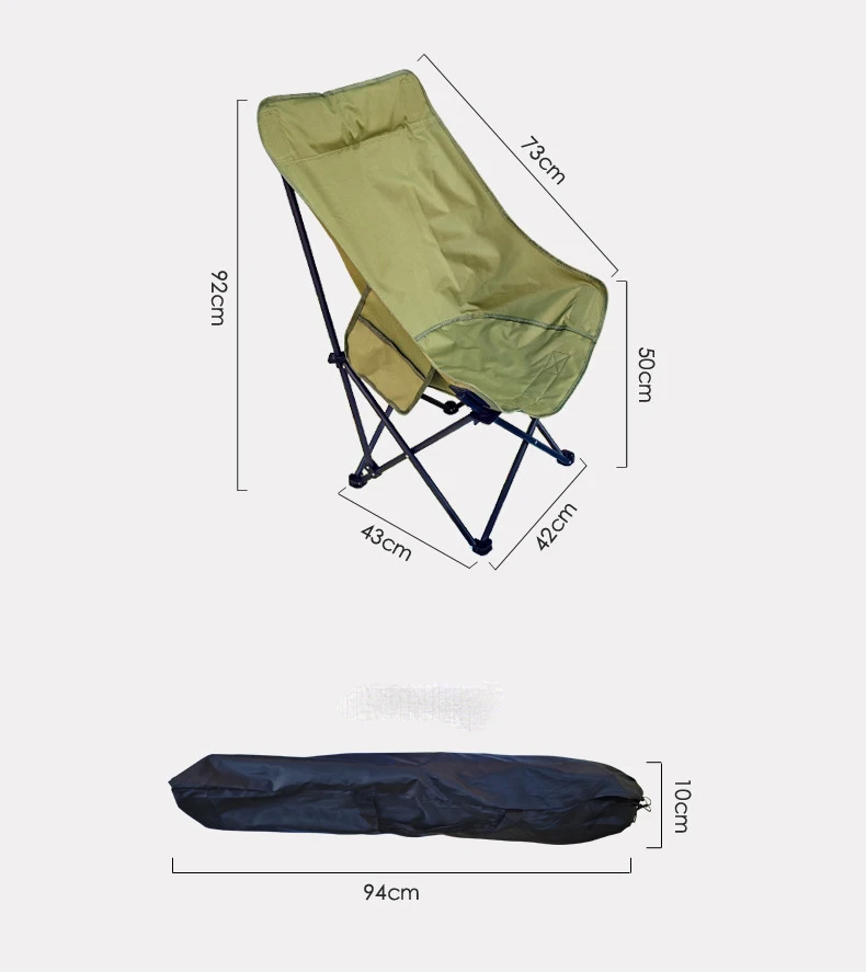 2024 cheap promotional portable premium picnic leisure adult outdoor beach camping folding fishing moon chair