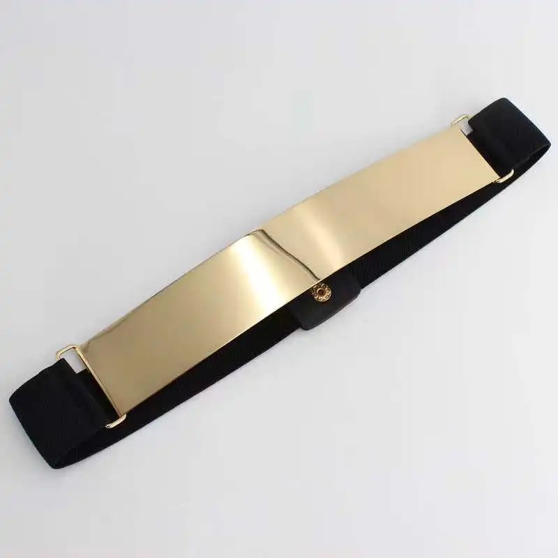 
Metal Elastic Waist Belts Dresses gold metal sheet simple Belt slim Girls Waist Belts Waistband 