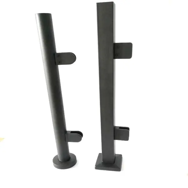 Square  handrail baluster post with square base plate