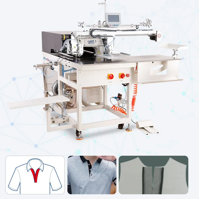 Factory direct sale wholesale advanced computerized automated polo shirt placket sewing machine