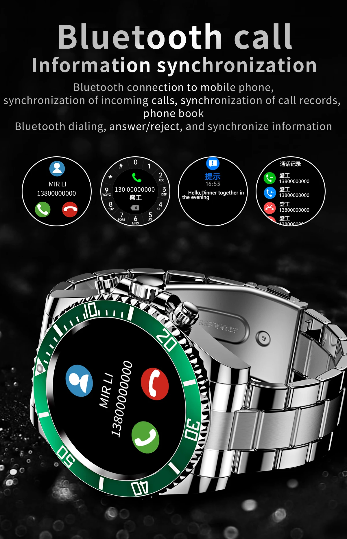 Luxury Smart Watch NAW12 Business Sports Watch Answer Call Round Screen IP68 Waterproof Sleep Monitor Wristwatch AW12 Pro