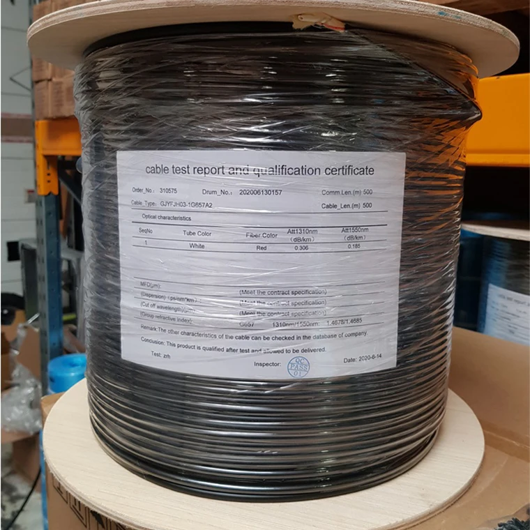 FTTH 1 core fiber optic cable 500m 5.0mm double sheath 4.6mm 6.0 G657A2 indoor outdoor drop