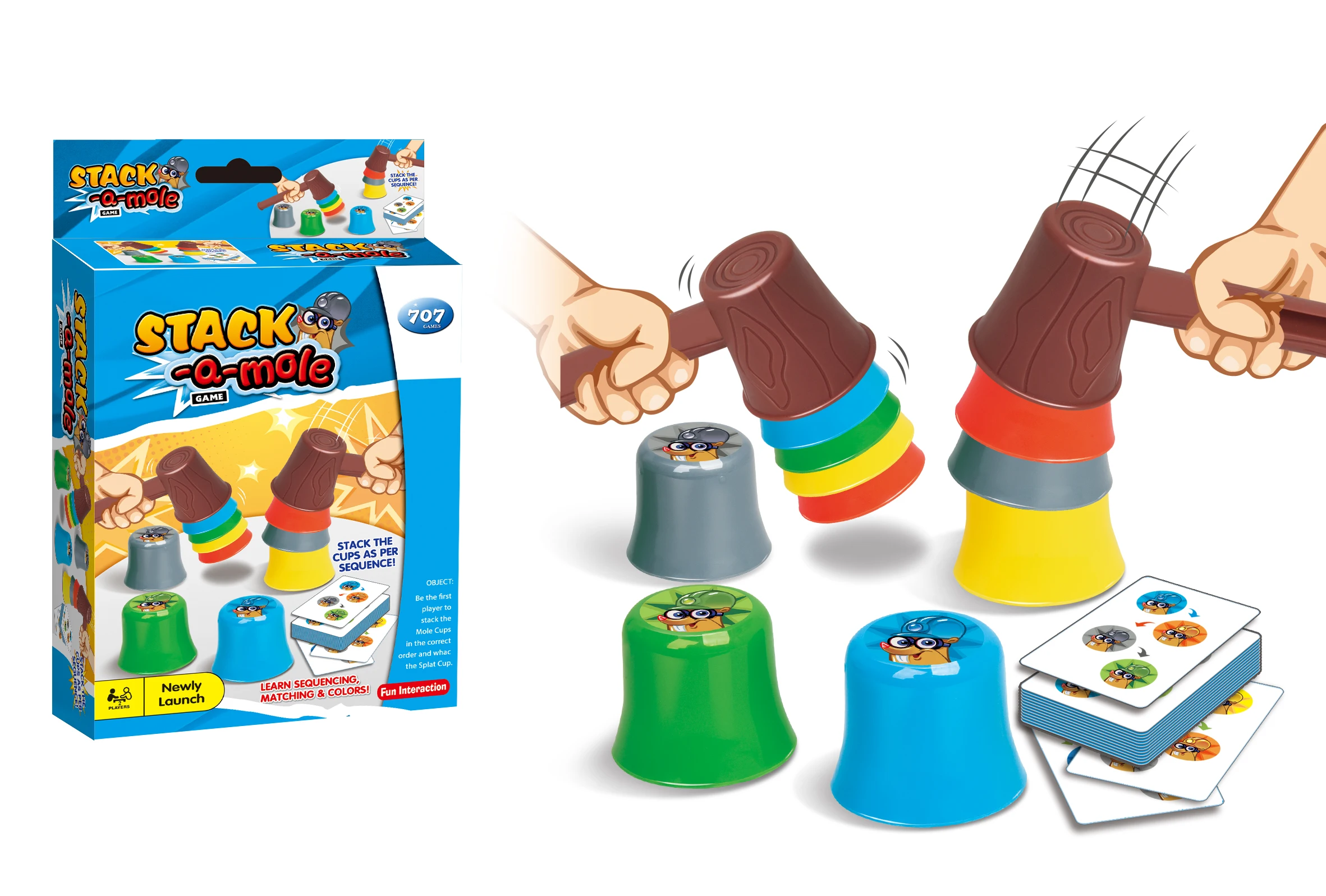 BGL Newly Launch Happy Whack Mole Board Stack a Mode Game Toys Early Education for