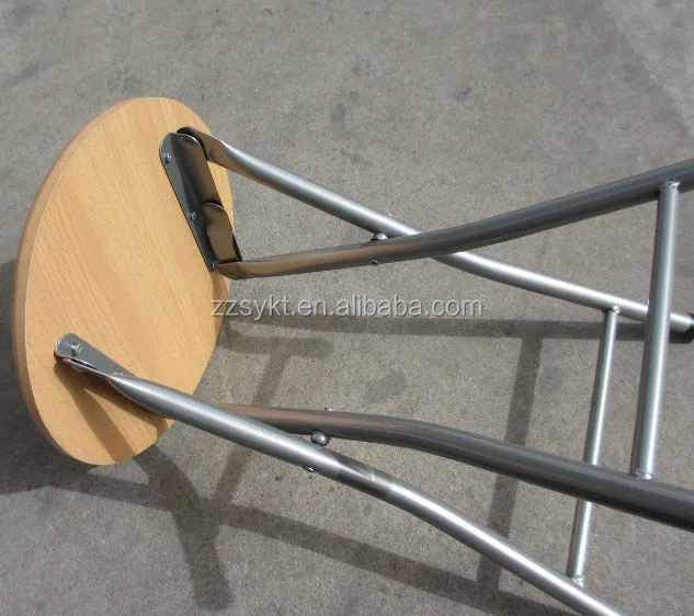 Zhangzhou factory wood folding stools with metal legs wholesale
