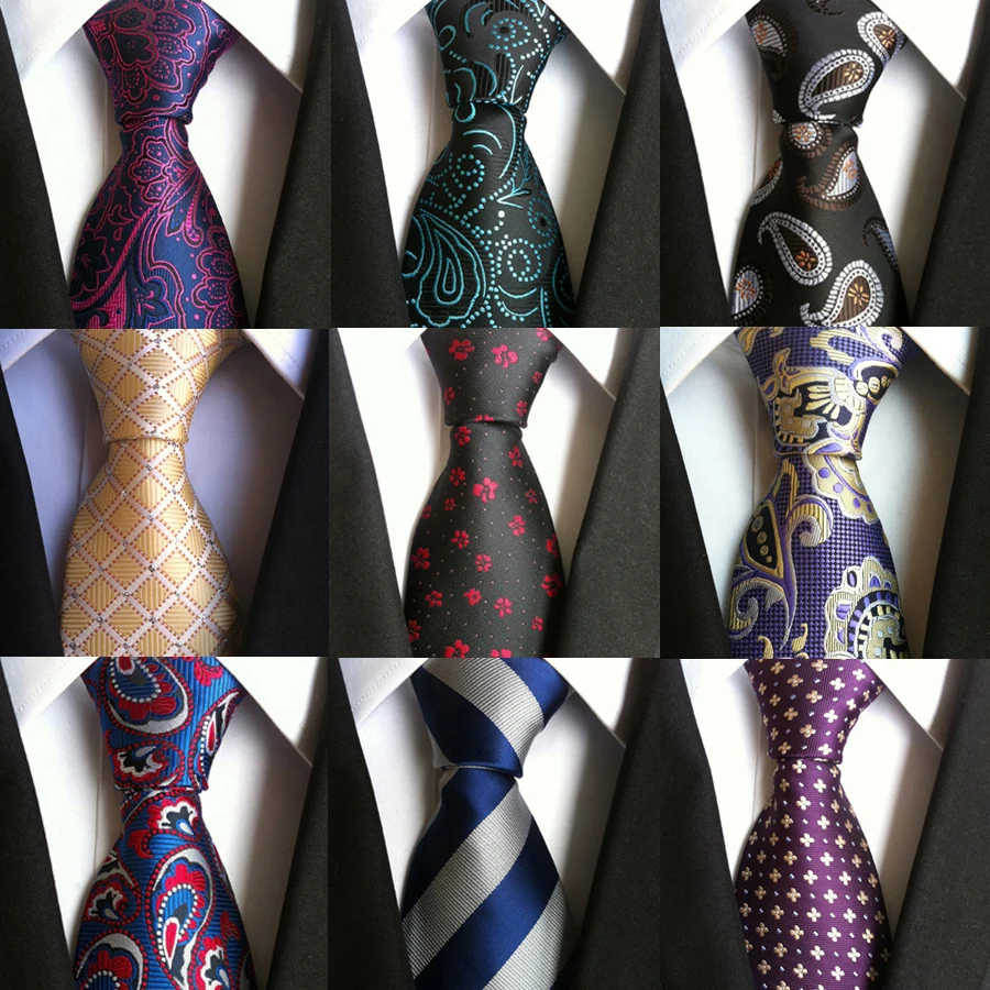 100 Styles Wholesale 8cm Silk Woven Jacquard Neckties Gravatas for Men Tie Wedding Formal Party Mens Neck Ties