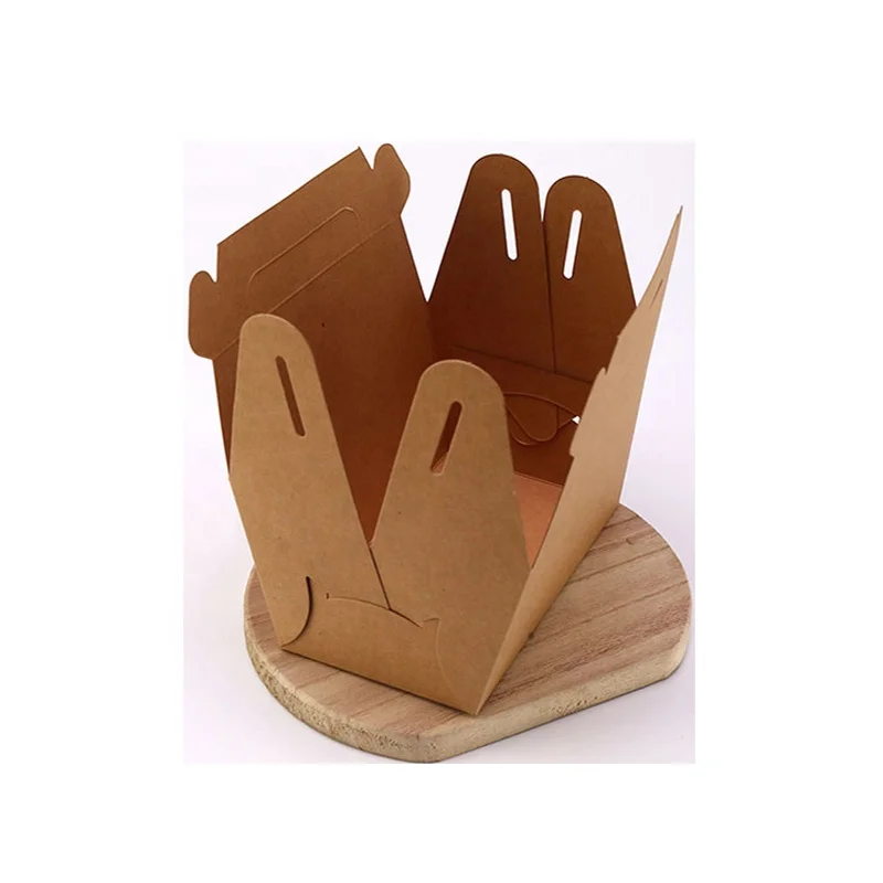 Wholesale Kraft Paper Cake Boxes 2 Cupcake Box With Handle Custom Size
