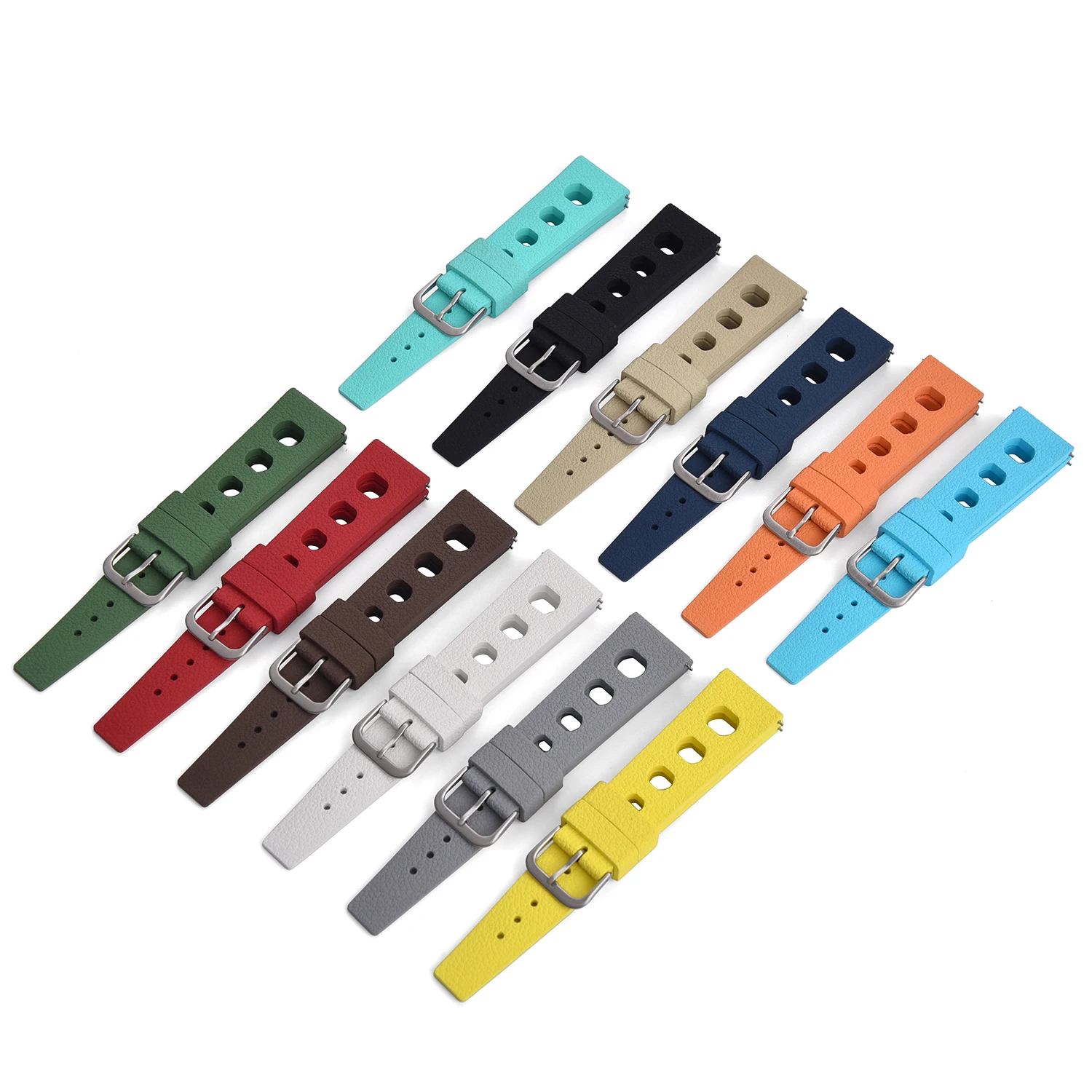 JUELONG 1960s 20mm Tropical 2.0 Fkm Rubber Watch Straps With Quick Release For Divering Watch Bands