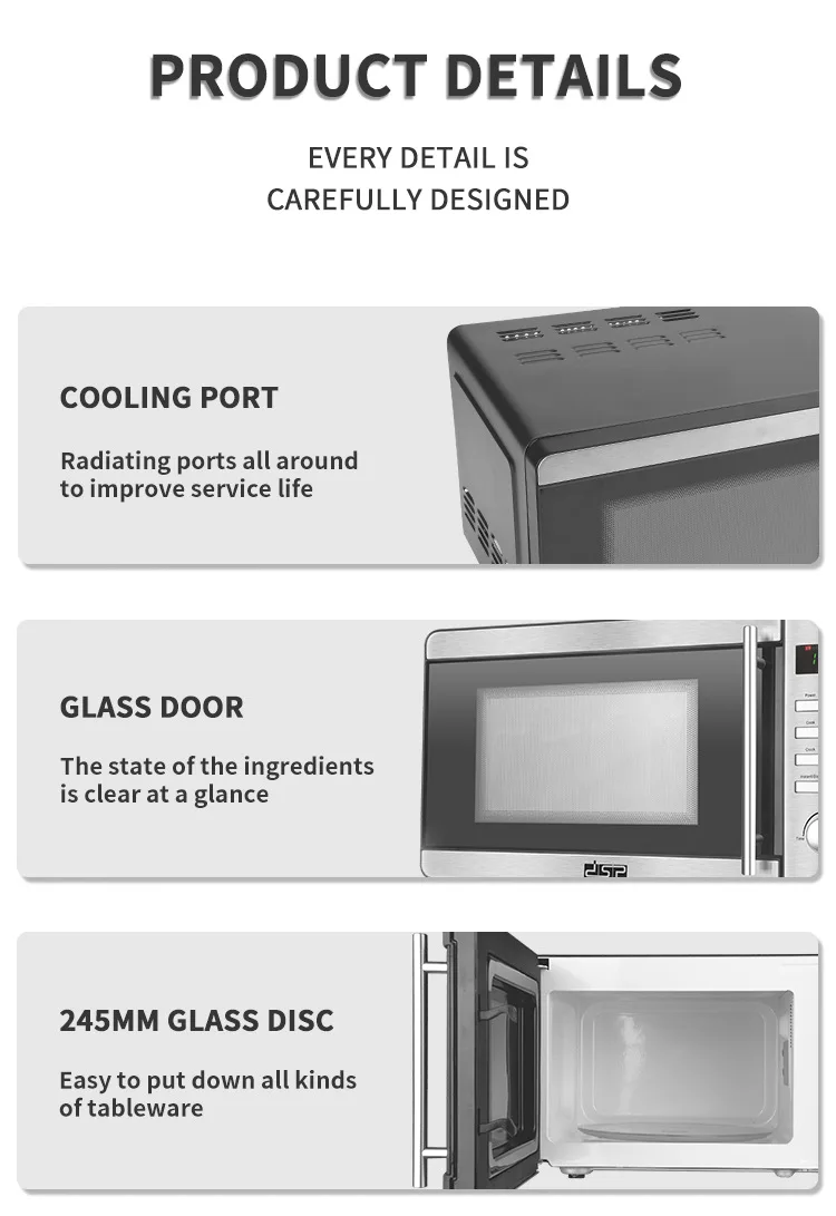 Wholesale 20L Capacity Domestic Mechanical Version Microwave Oven with Sterilization Micro Steam Roast One Turntable Knob