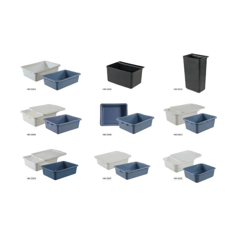 Food service black trash can refuse bin storage bin for utility bus cart