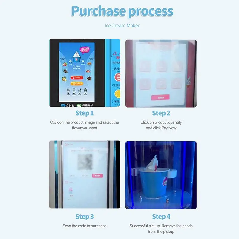 Factory Supply Turkish Automatic Yogurt Frozen Food Gelato Soft Ice Cream Vending Machine