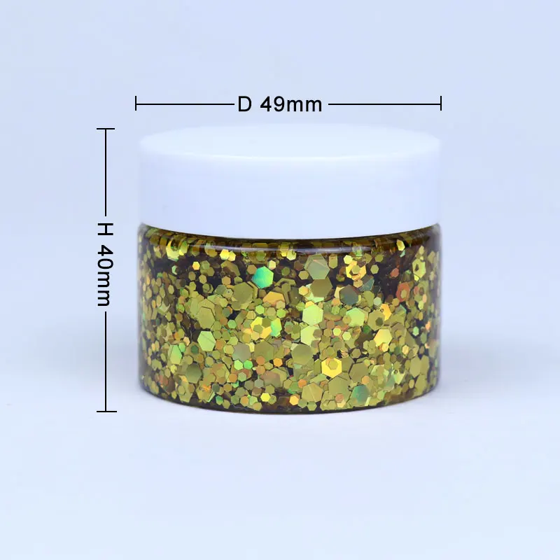 GP 40ml Wholesale safe on skin Face Body Hair Nail Holographic Chunky Glitter Gel