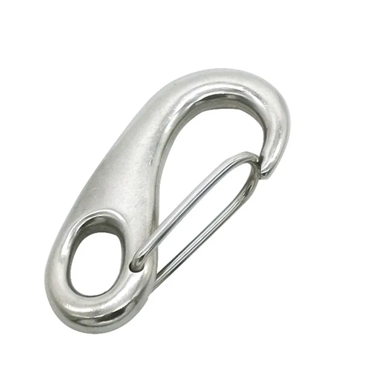 rigging hardware stainless steel 304 promotional keychains egg shaped snap hooks carabiner