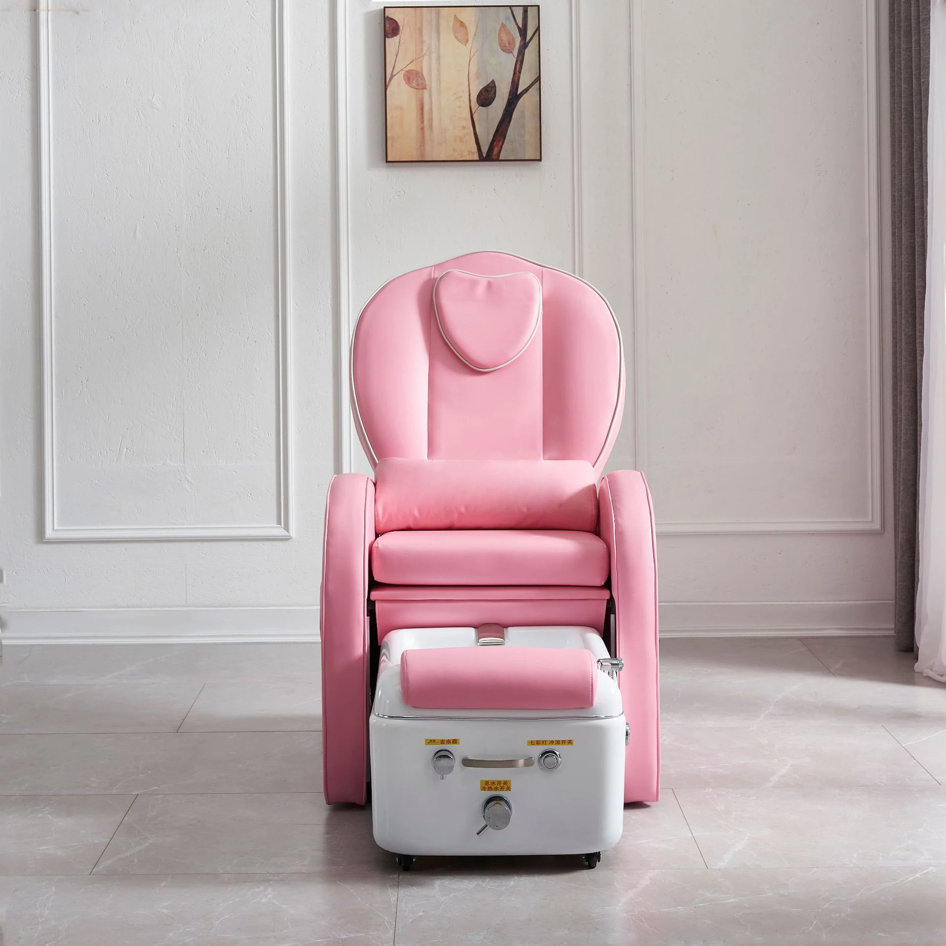 Professional pink Luxury Sofa Foot Spa Manicure Beauty Salon Pedicure Chair