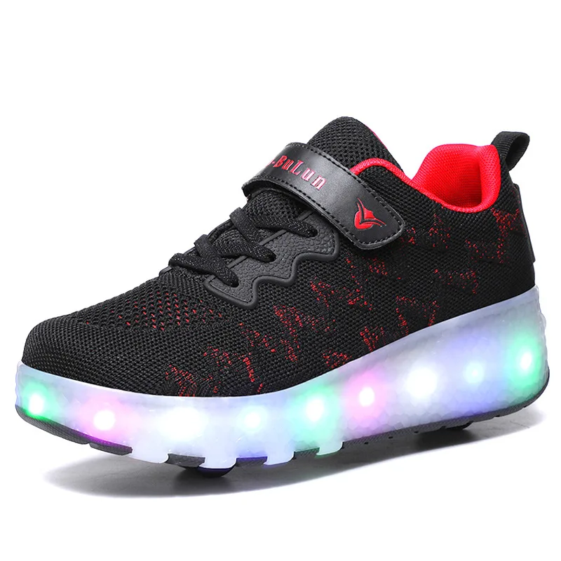2021 popular Automatic Led Lights Roller Skates Fashion Boys and Girls Glowing Sneakers heelys in flashing roller