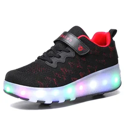2021 popular Automatic Led Lights Roller Skates Fashion Boys and Girls Glowing Sneakers heelys in flashing roller