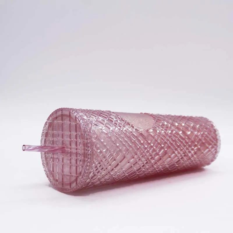 Waterproof double plastic straw cup large capacity of creative 710 ml water mug prick the hand cup