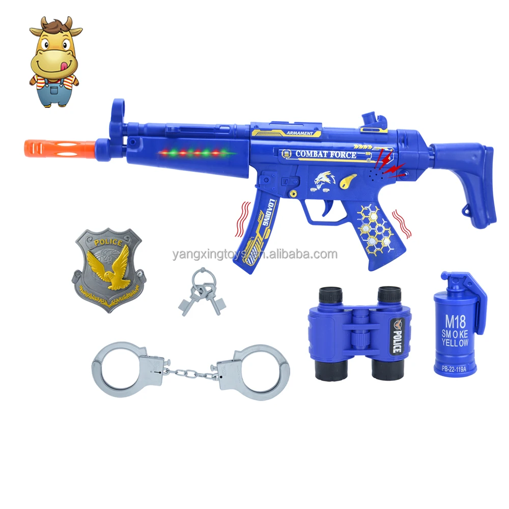 Kids Police Role Play Toys Set Military Simulation Parent-Child Interaction Game Set with Sound Light Vibration