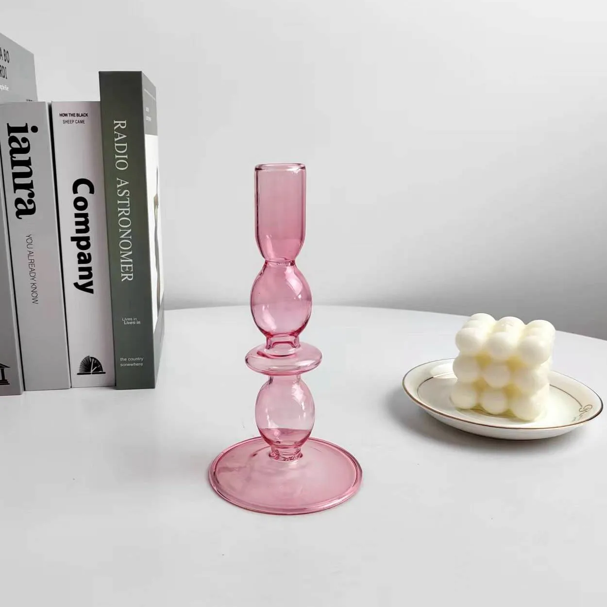 New Arrivals Wholesale Colorful Glass Candlesticks Candle Holders For Candle Making Glass Candle Container