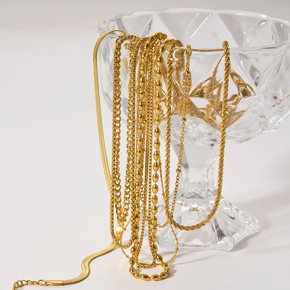 coated Snake Chain thin about twisted link chain Multilayer Luxury Crystal Tennis bracelet Chains for Women Girls New Charm Punk