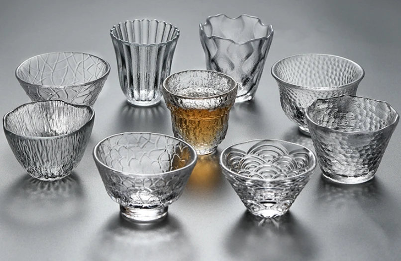 Japanese style glass tea cups lovely small hammered glass water cup 2oz 3oz 4oz drink coffee can cup wholesale
